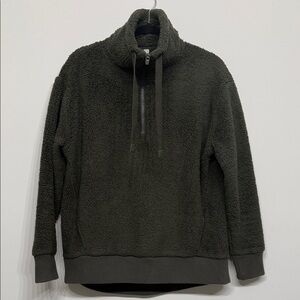 Athleta Women’s Talus Sherpa Green Half Zip Turtleneck Sweater Size S